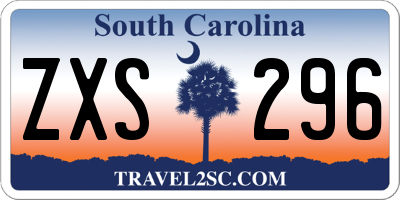 SC license plate ZXS296