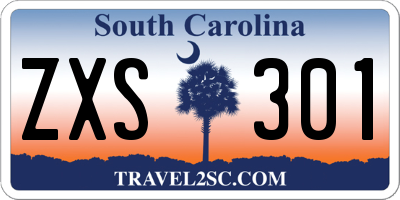 SC license plate ZXS301