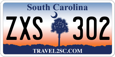 SC license plate ZXS302