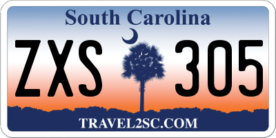 SC license plate ZXS305