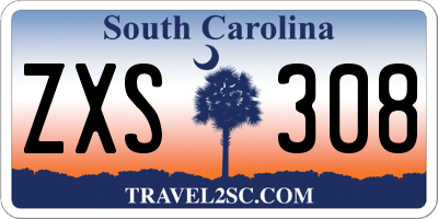 SC license plate ZXS308