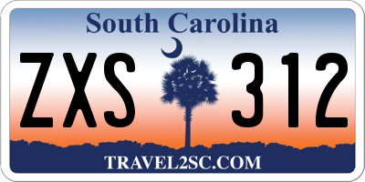 SC license plate ZXS312