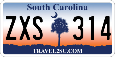 SC license plate ZXS314