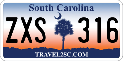 SC license plate ZXS316