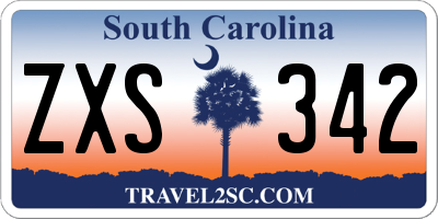 SC license plate ZXS342