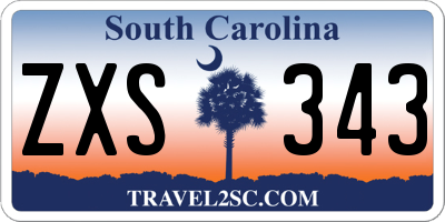 SC license plate ZXS343
