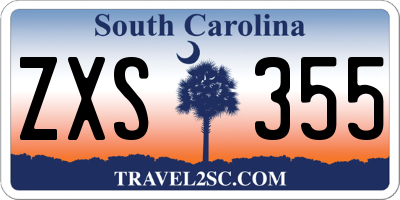 SC license plate ZXS355