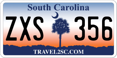 SC license plate ZXS356