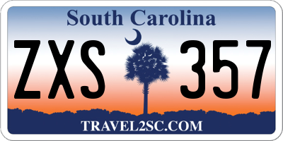 SC license plate ZXS357