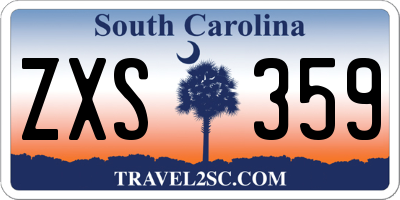 SC license plate ZXS359