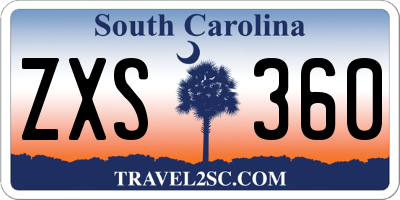 SC license plate ZXS360