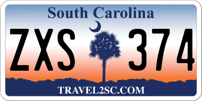 SC license plate ZXS374
