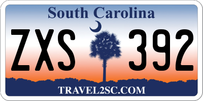 SC license plate ZXS392