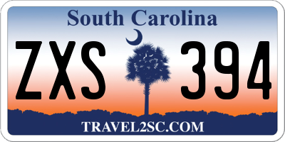 SC license plate ZXS394