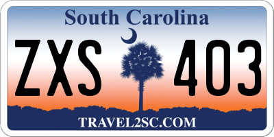 SC license plate ZXS403