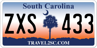 SC license plate ZXS433