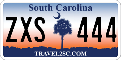 SC license plate ZXS444