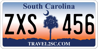 SC license plate ZXS456
