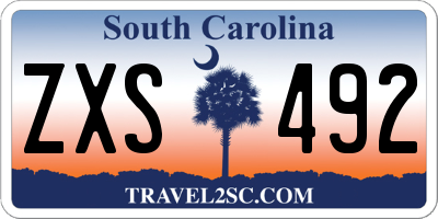SC license plate ZXS492