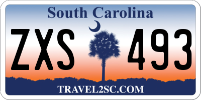 SC license plate ZXS493