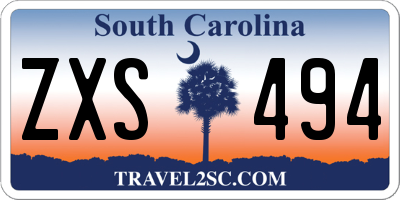 SC license plate ZXS494