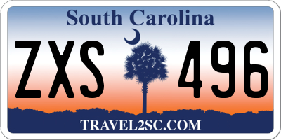 SC license plate ZXS496