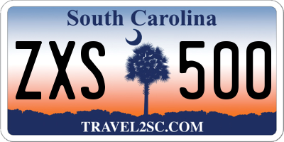 SC license plate ZXS500