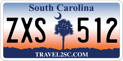 SC license plate ZXS512