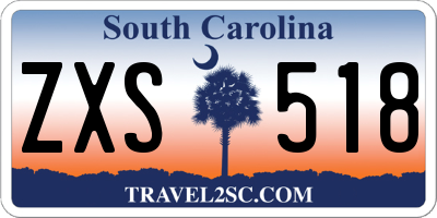 SC license plate ZXS518