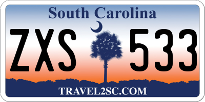 SC license plate ZXS533