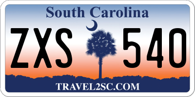 SC license plate ZXS540