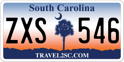 SC license plate ZXS546