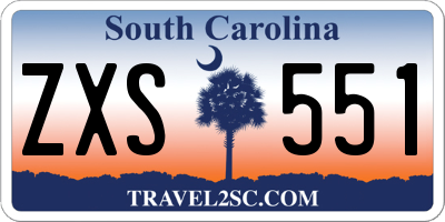 SC license plate ZXS551