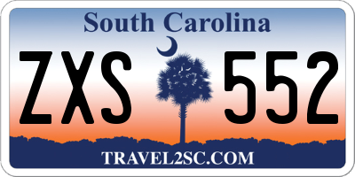 SC license plate ZXS552