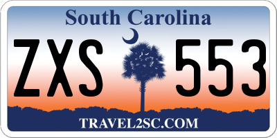 SC license plate ZXS553