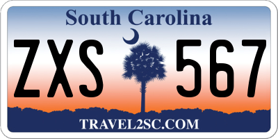 SC license plate ZXS567