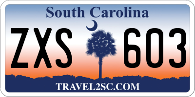 SC license plate ZXS603