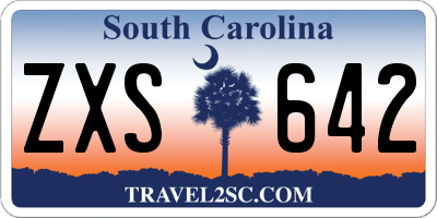 SC license plate ZXS642