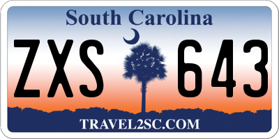 SC license plate ZXS643