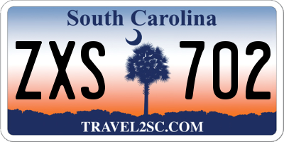SC license plate ZXS702