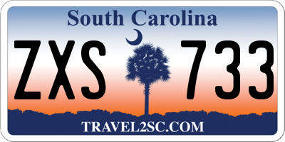 SC license plate ZXS733