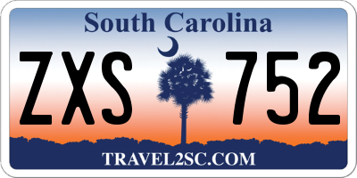 SC license plate ZXS752