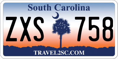 SC license plate ZXS758