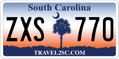 SC license plate ZXS770