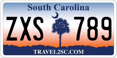 SC license plate ZXS789