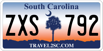 SC license plate ZXS792