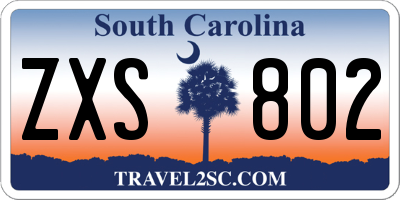 SC license plate ZXS802