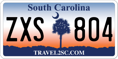 SC license plate ZXS804
