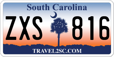 SC license plate ZXS816