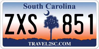 SC license plate ZXS851